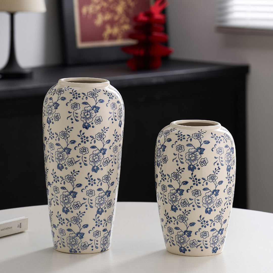 Decorative ceramic vase with floral pattern Kalsten