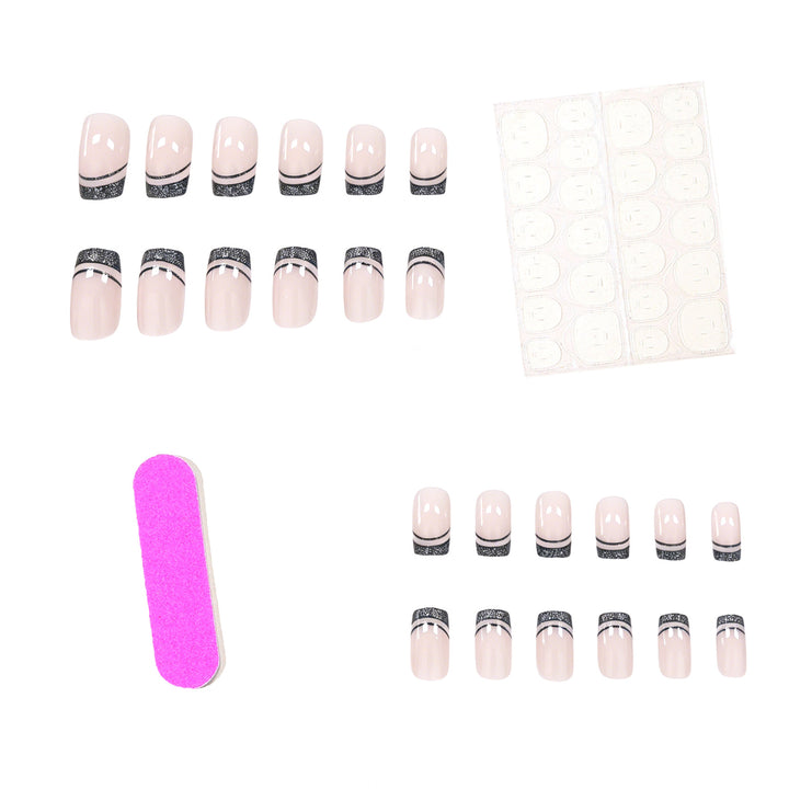 Elegant Glittery French Tip Nail Art Kalsten