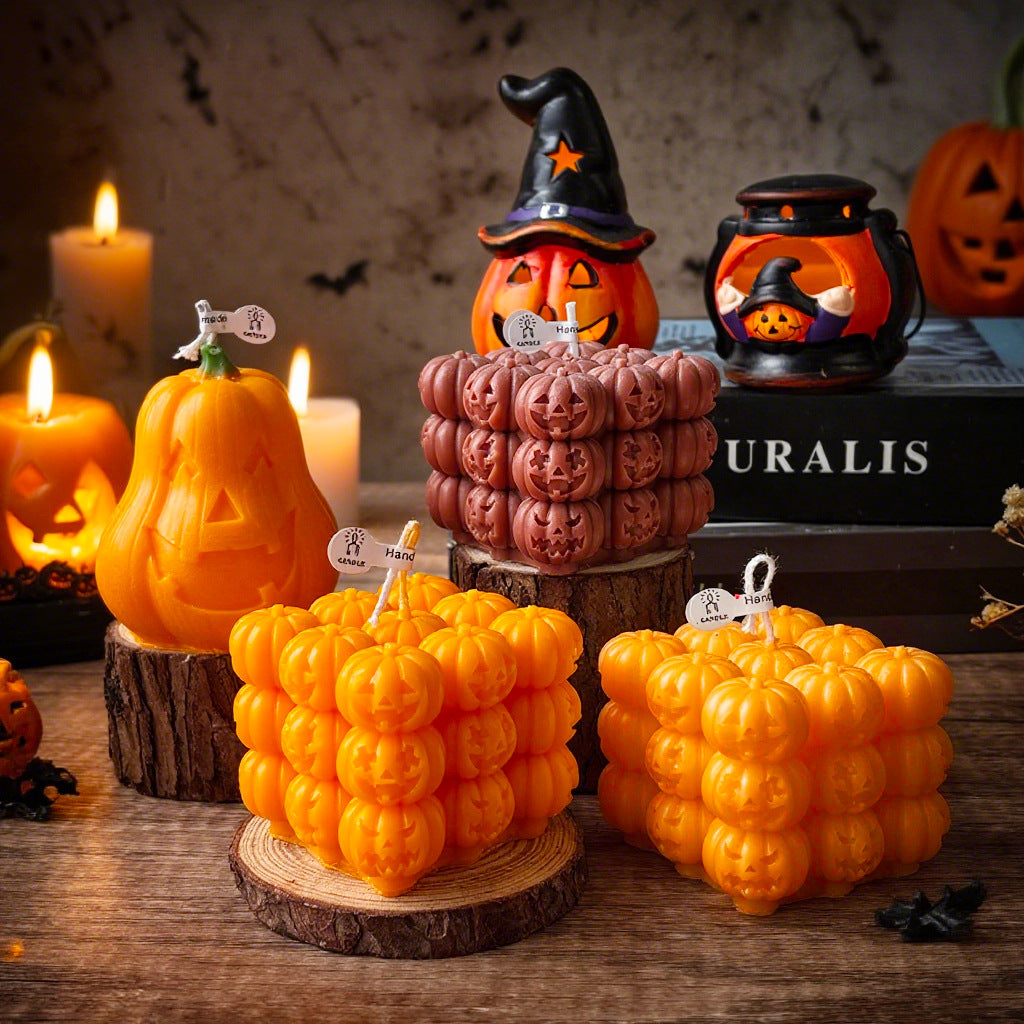 Pumpkin-Shaped Decorative Candle