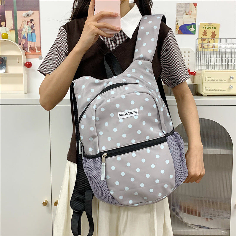 Playful Polka Dot Patterned Backpack Kalsten