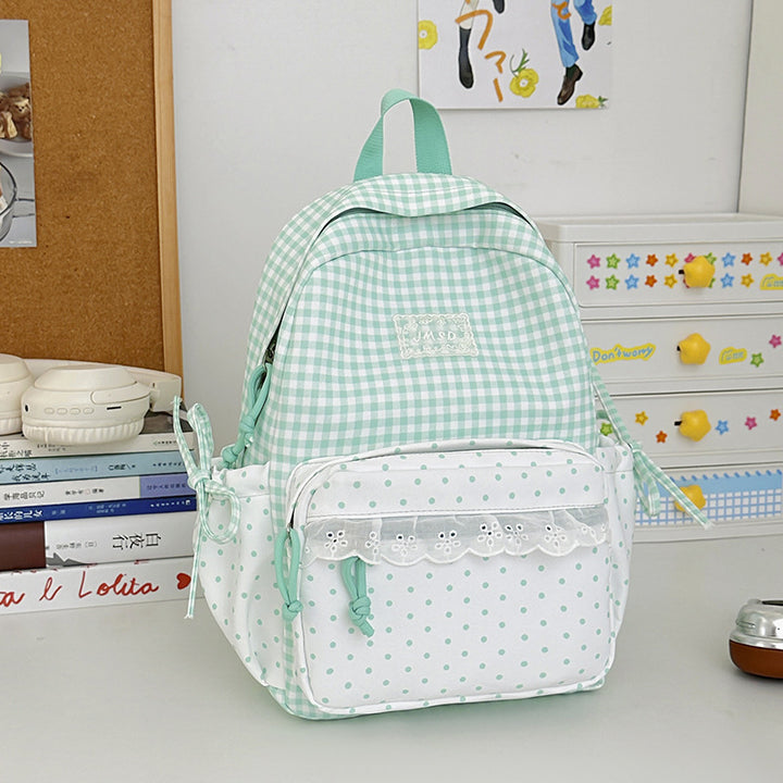 Stylish Gingham Pattern Backpack Kalsten