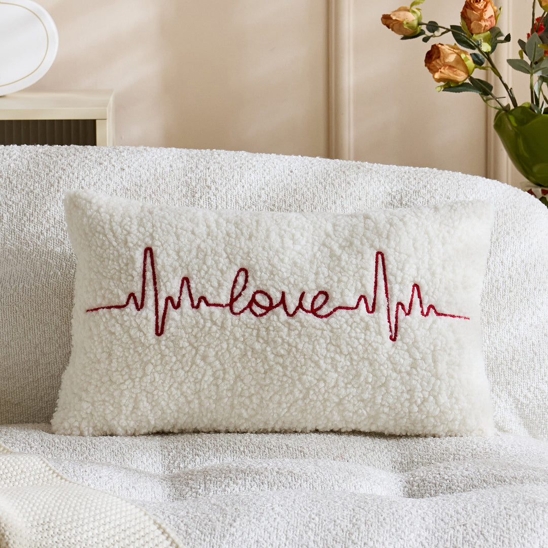Sherpa Heart Bouclé Texture Decorative Throw Pillow Cover