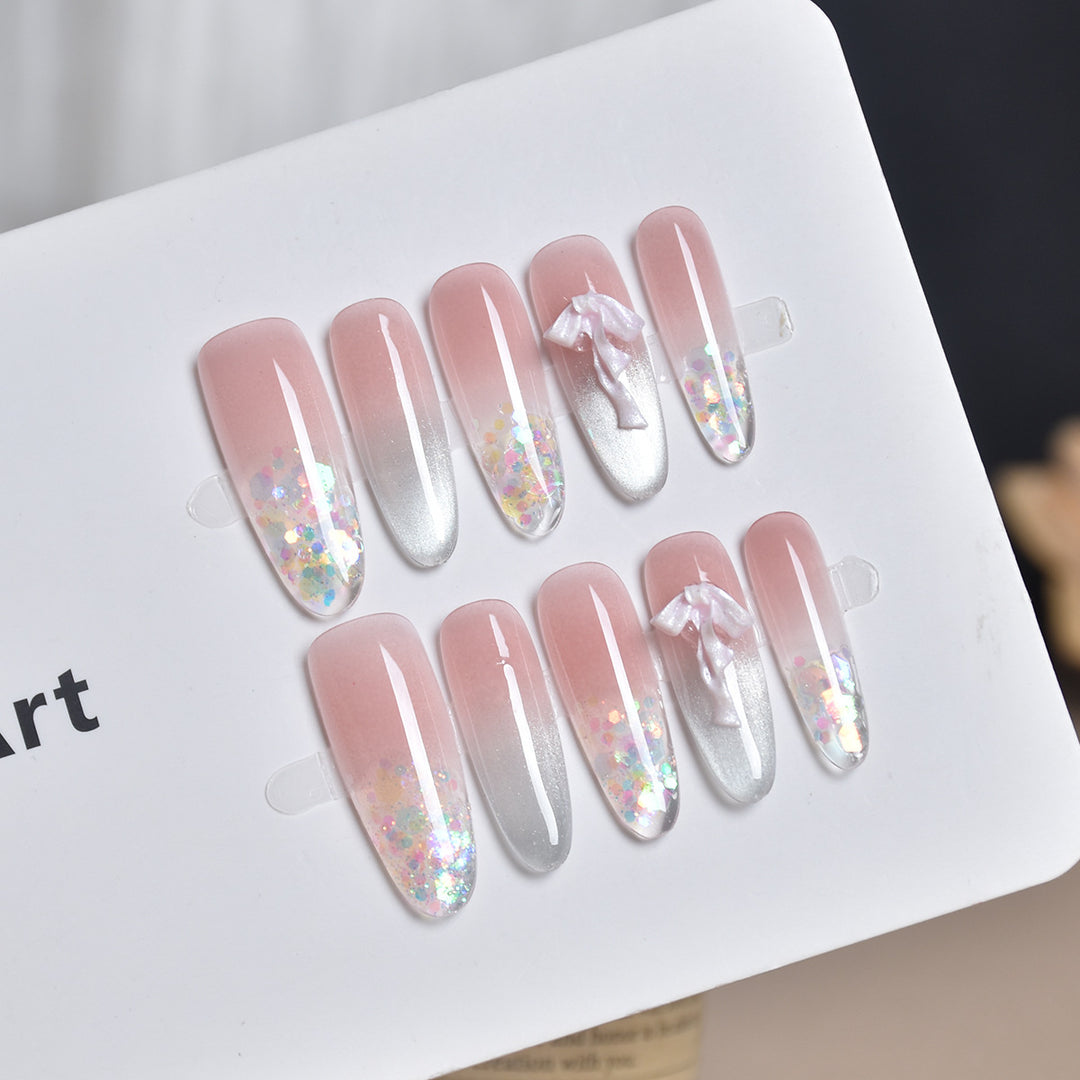 Elegant Glittering Press-On Nail Art Kalsten