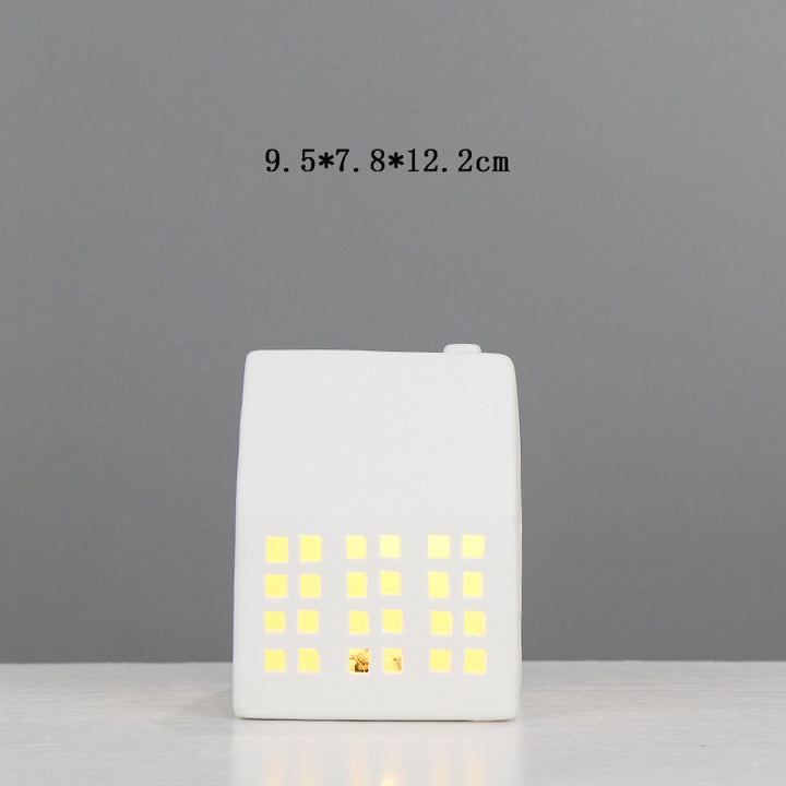 Ceramic House-Shaped Tea Light Holder Kalsten