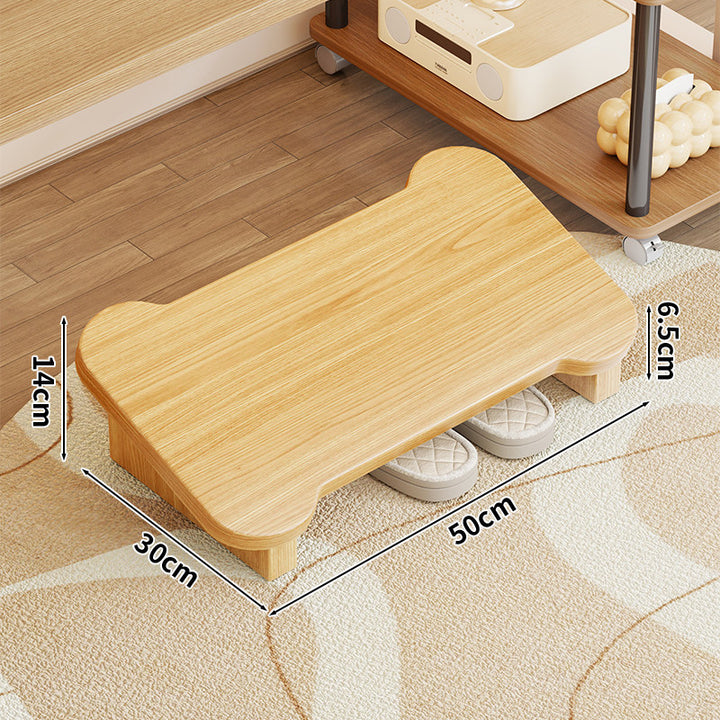 Low Wooden Slipper Bench with Under-Seat Storage