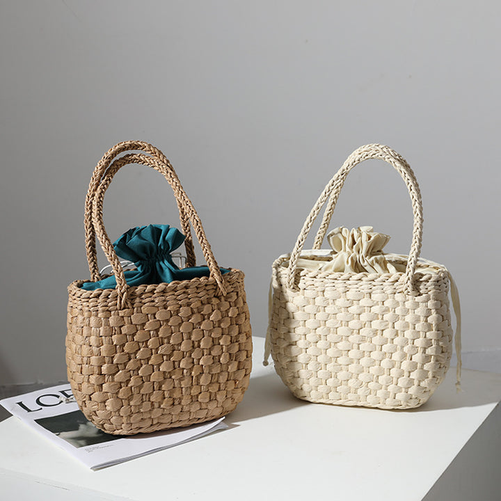 Handmade mini basket handbag with stylish woven pattern Kalsten