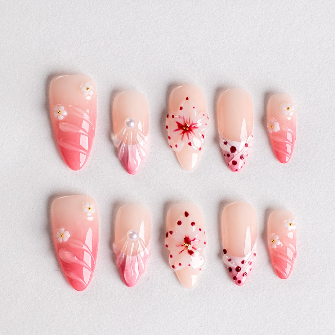Floral-Themed Press-On Nail Collection