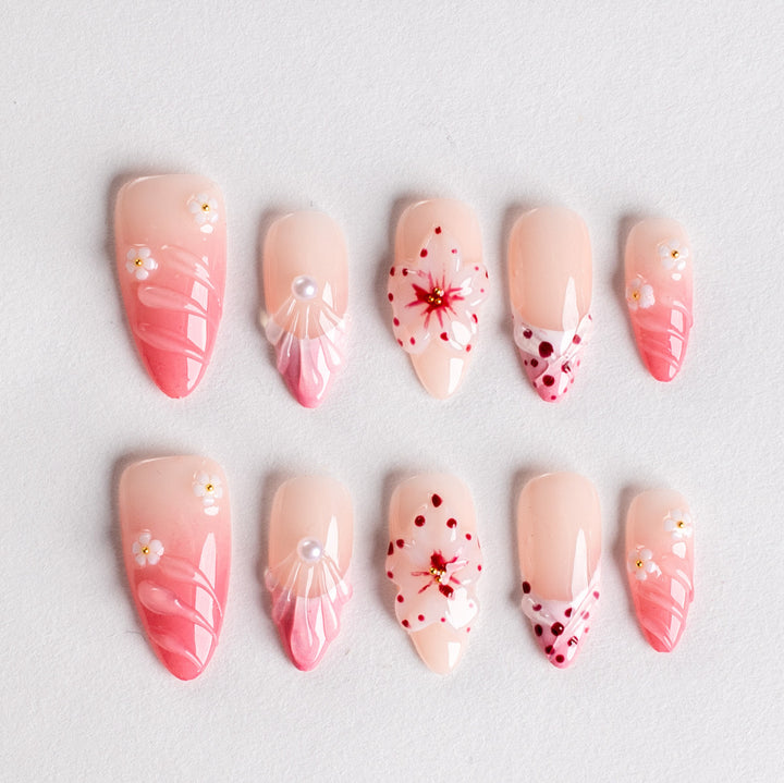 Floral-Themed Press-On Nail Collection