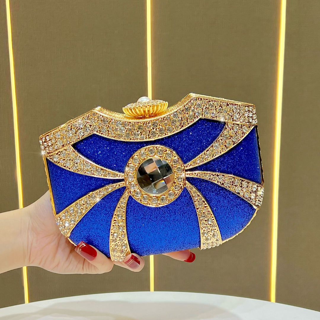 Decorative Rhinestone-Accented Evening Clutch