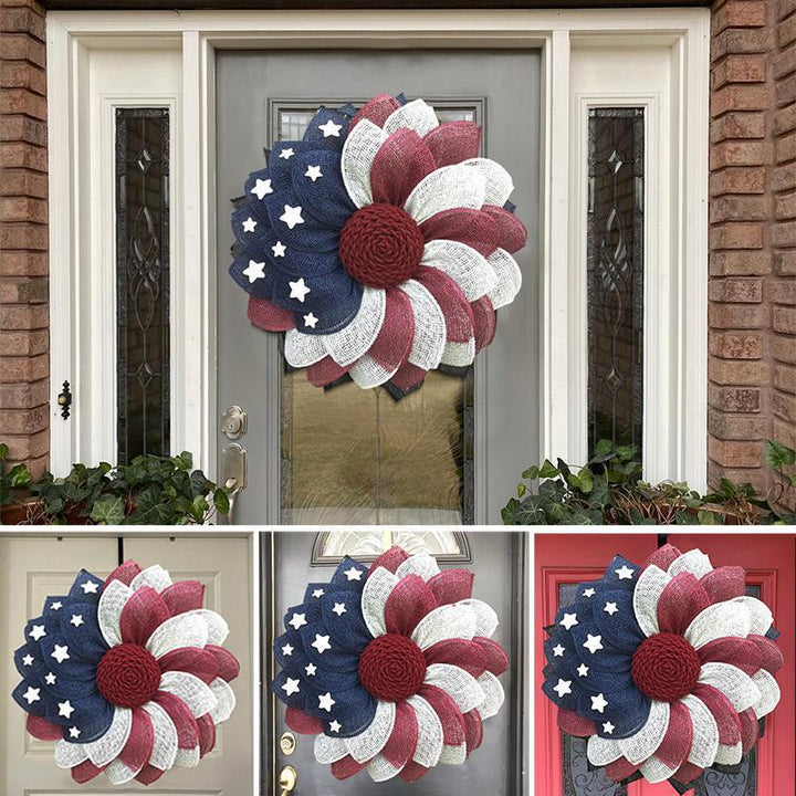 Patriotic Burlap Door Wreath Kalsten