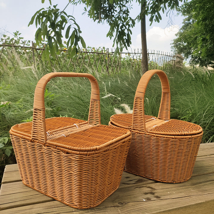 Elegant Woven Picnic Basket Kalsten