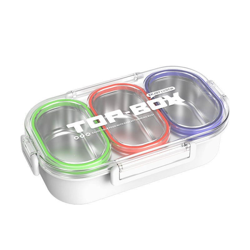 Triple-Compartment Food Storage Container