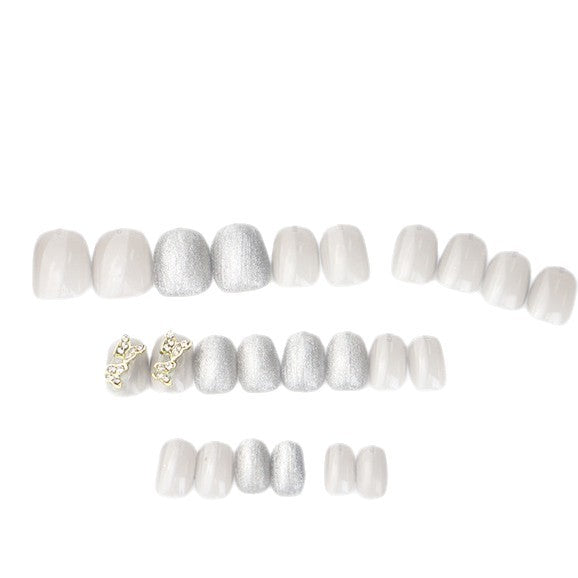 Glittery Press-On Nail Art Set with Elegant Butterfly Accents Kalsten