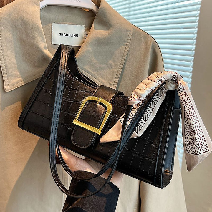 Crocodile-Embossed Mini Crossbody Handbag Kalsten