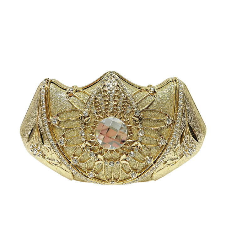Floral-Inspired Rhinestone Evening Clutch