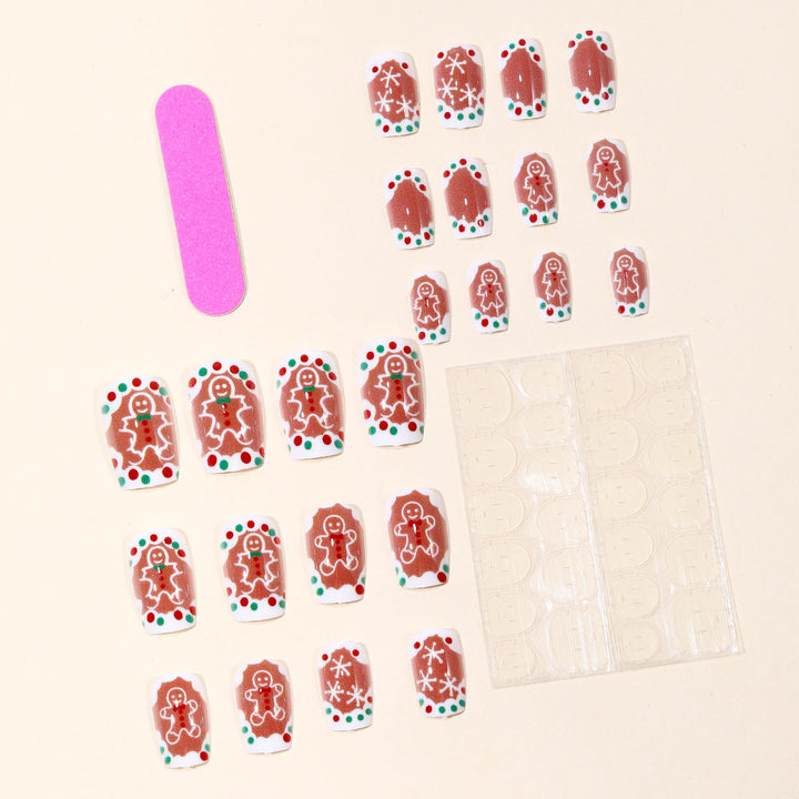 Festive Gingerbread-Themed Nail Art Extensions Kalsten