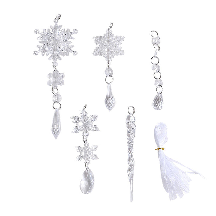 Crystal Snowflake Ornaments Set
