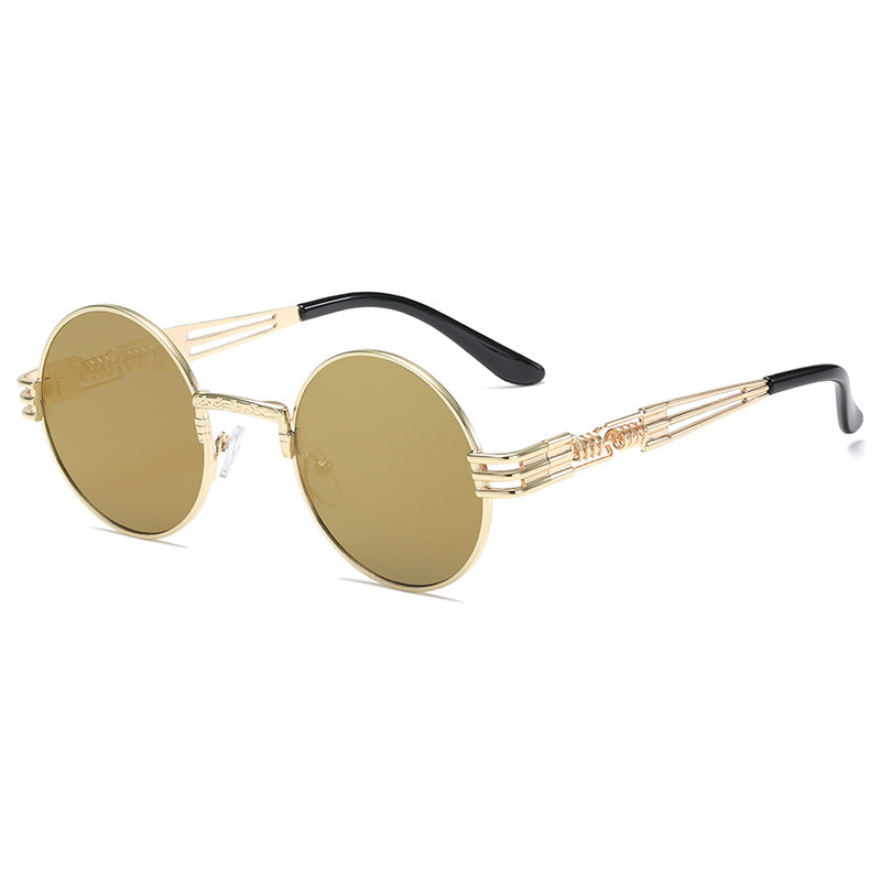 Women's Retro-Inspired Round Sunglasses with Unique Metal Frame Kalsten