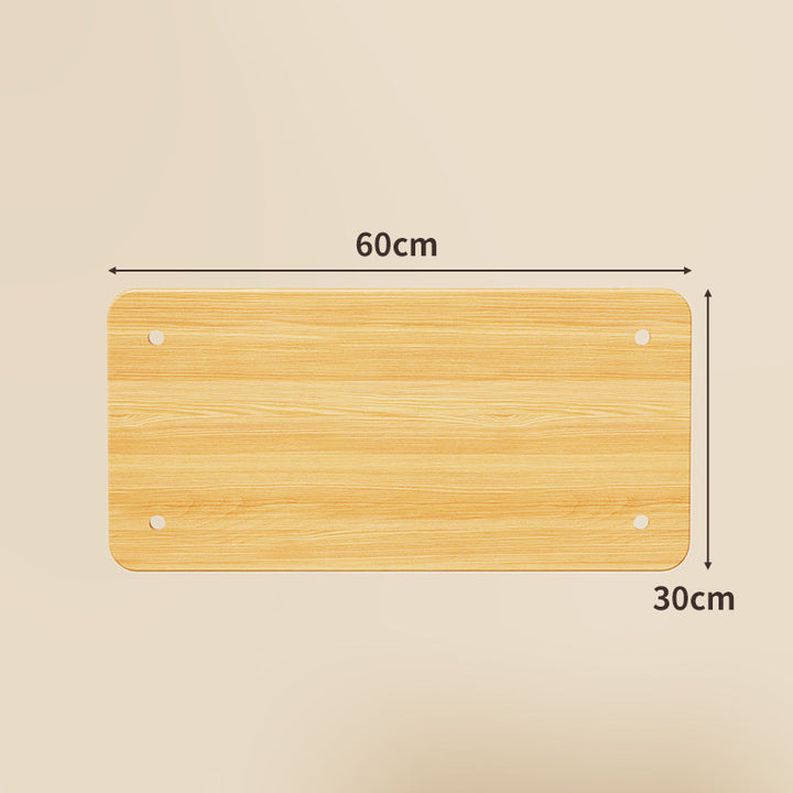 Compact Square Bamboo Shelf Panel with Rounded Corners and Pre-Drilled Mounting Holes