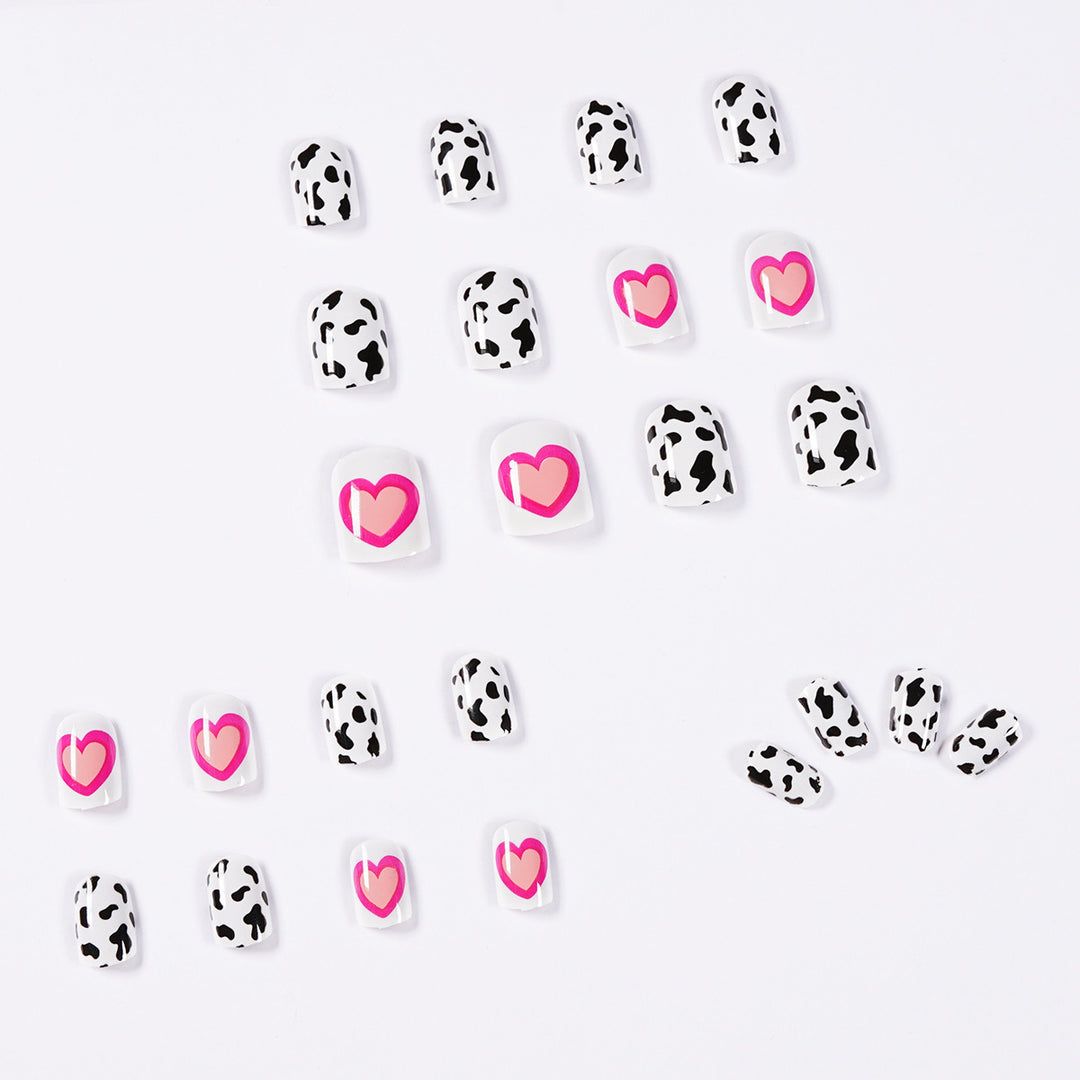 Creative nail art with heart and animal pattern motif Kalsten