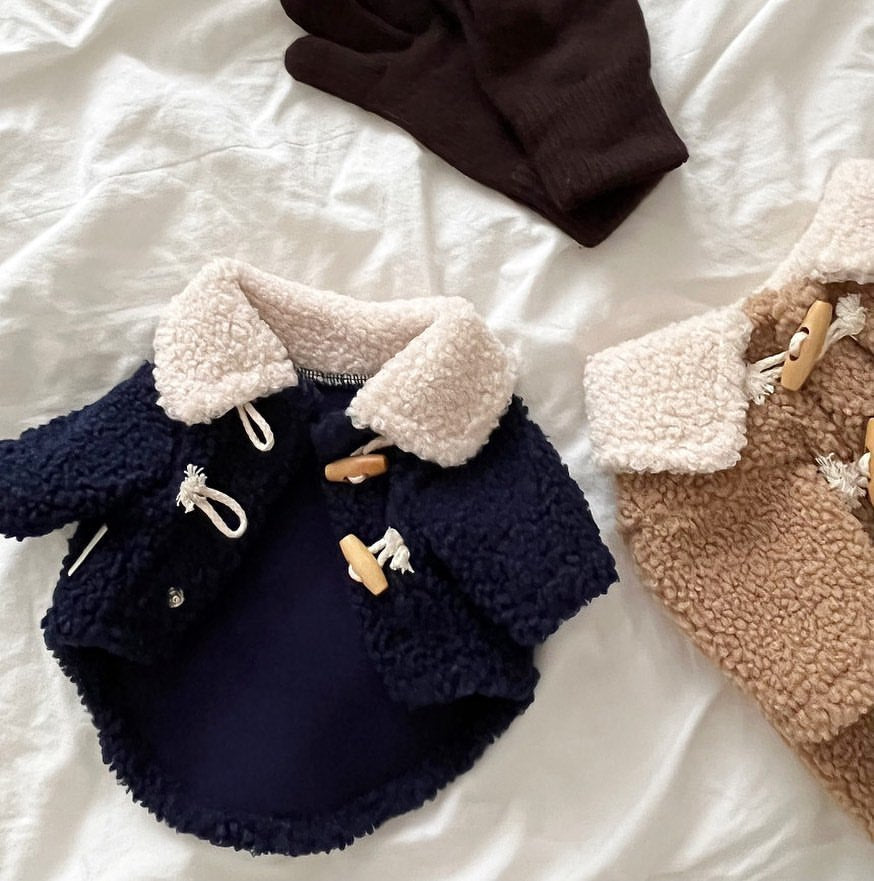 Sherpa-Lined Toggle Dog Coat