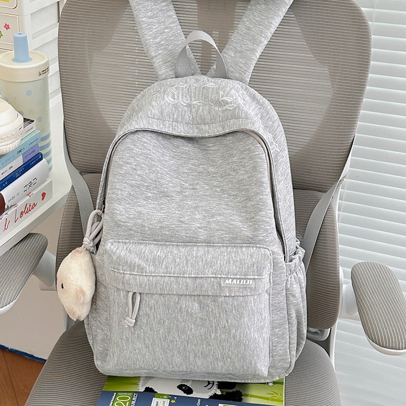 Casual Soft Fabric School Backpack