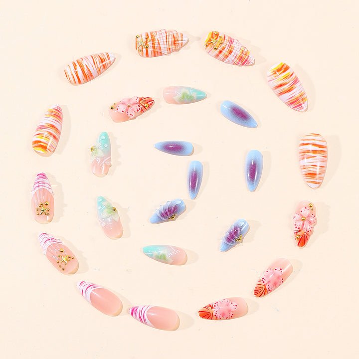 Decorative Floral 3D Acrylic Nail Art Design Kalsten