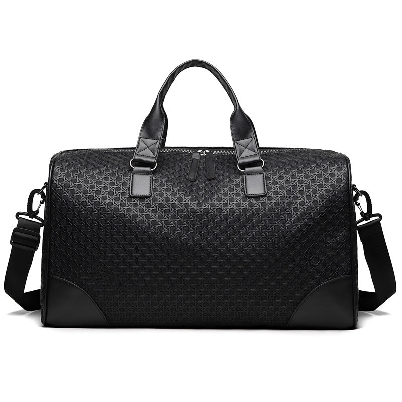 Luxury Woven Leather Weekend Duffle Bag Kalsten