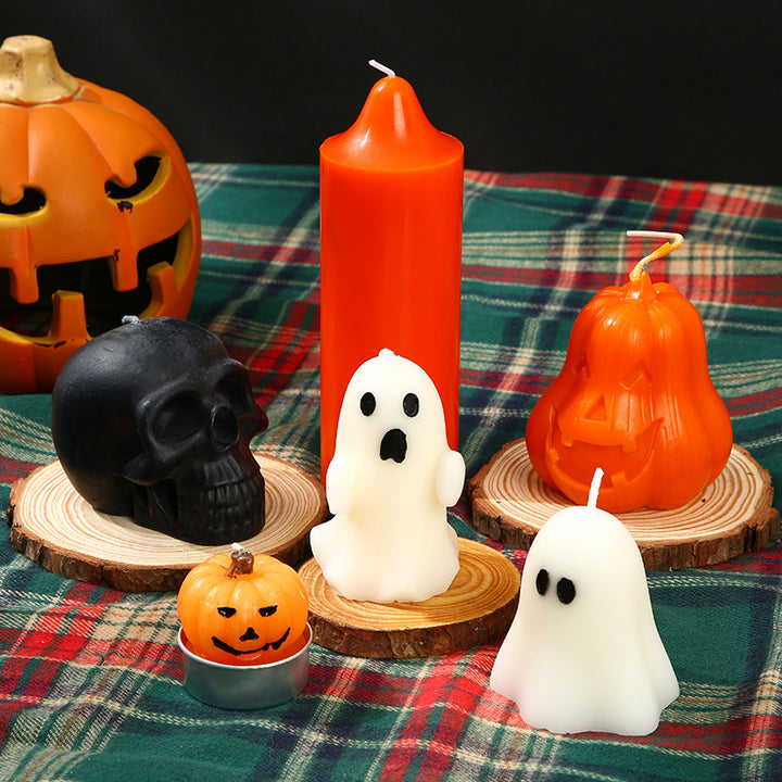 Sculptural Skull-Shaped Decorative Wax Candle