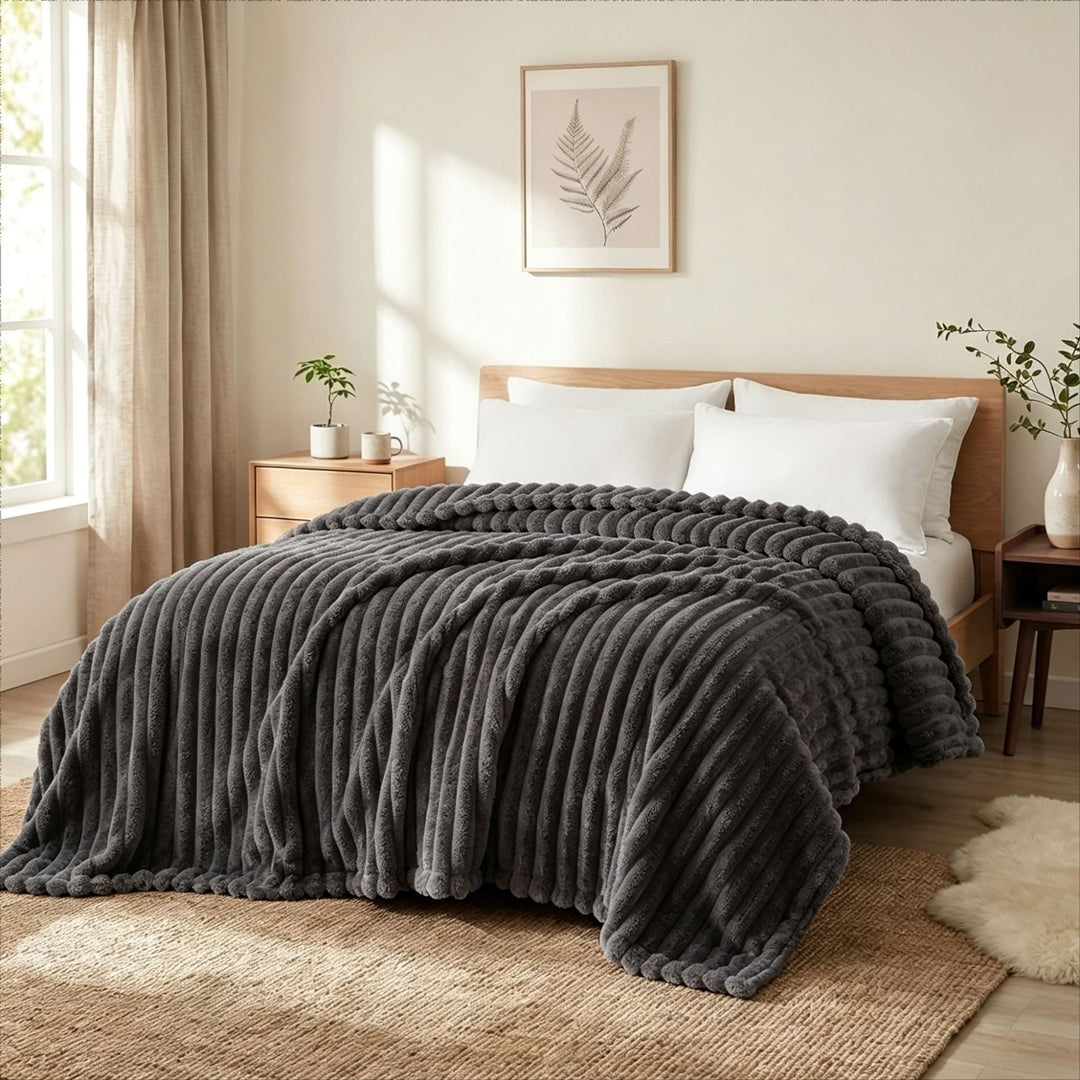 Plush Textured Throw Blanket