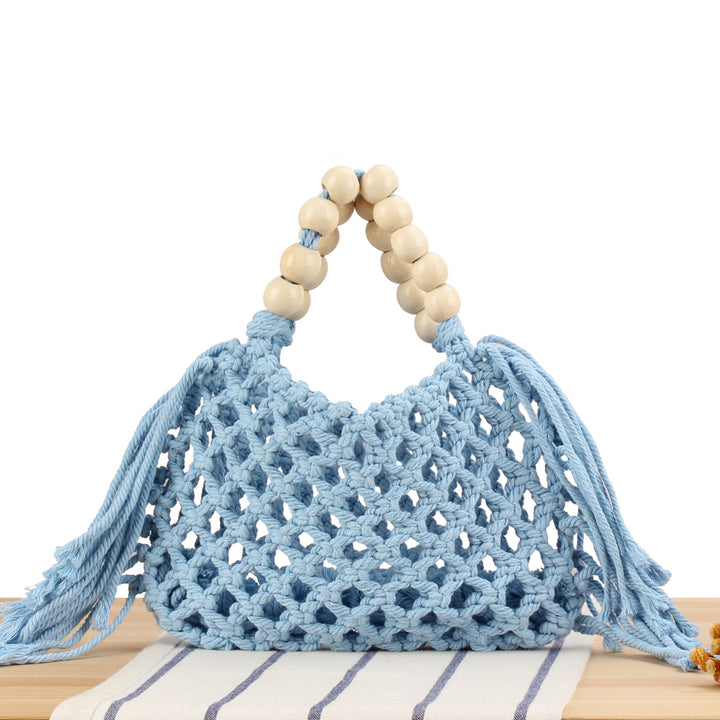Macrame Handbag with Wooden Handles Kalsten