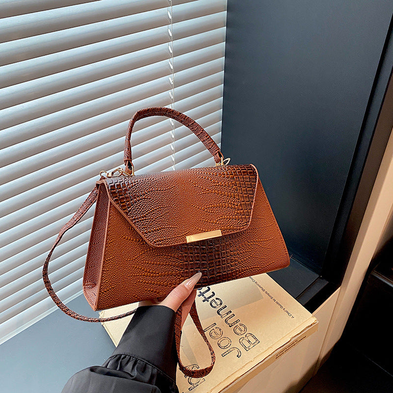 Textured Leather Shoulder Bag