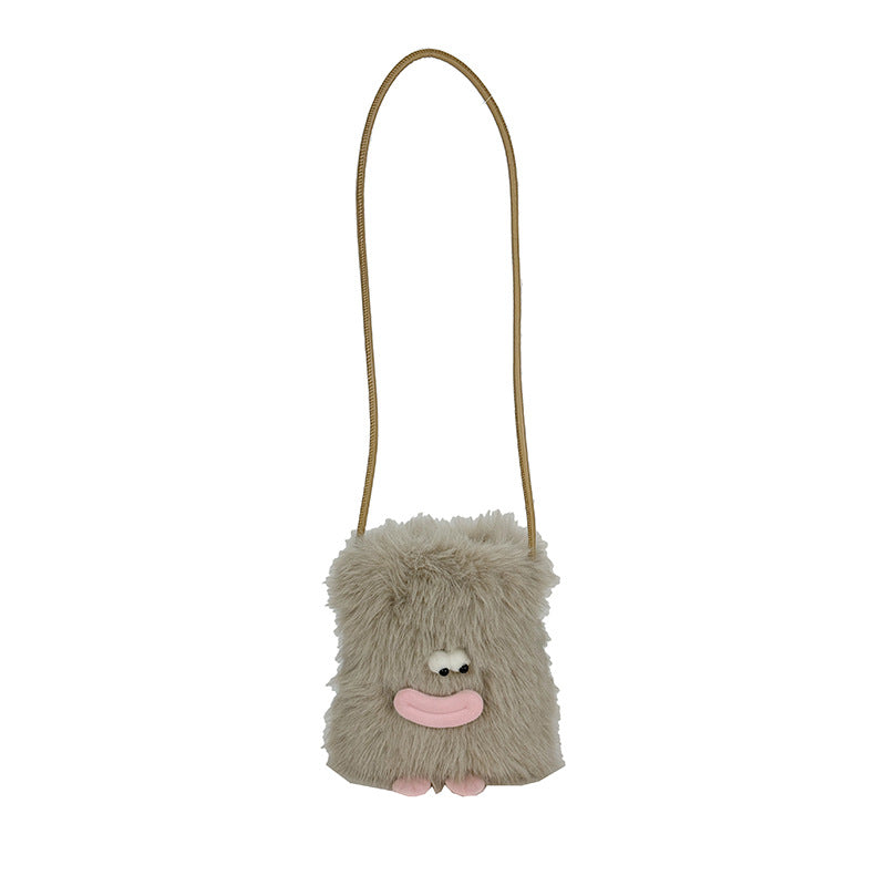 Plush shoulder bag with unique character design Kalsten