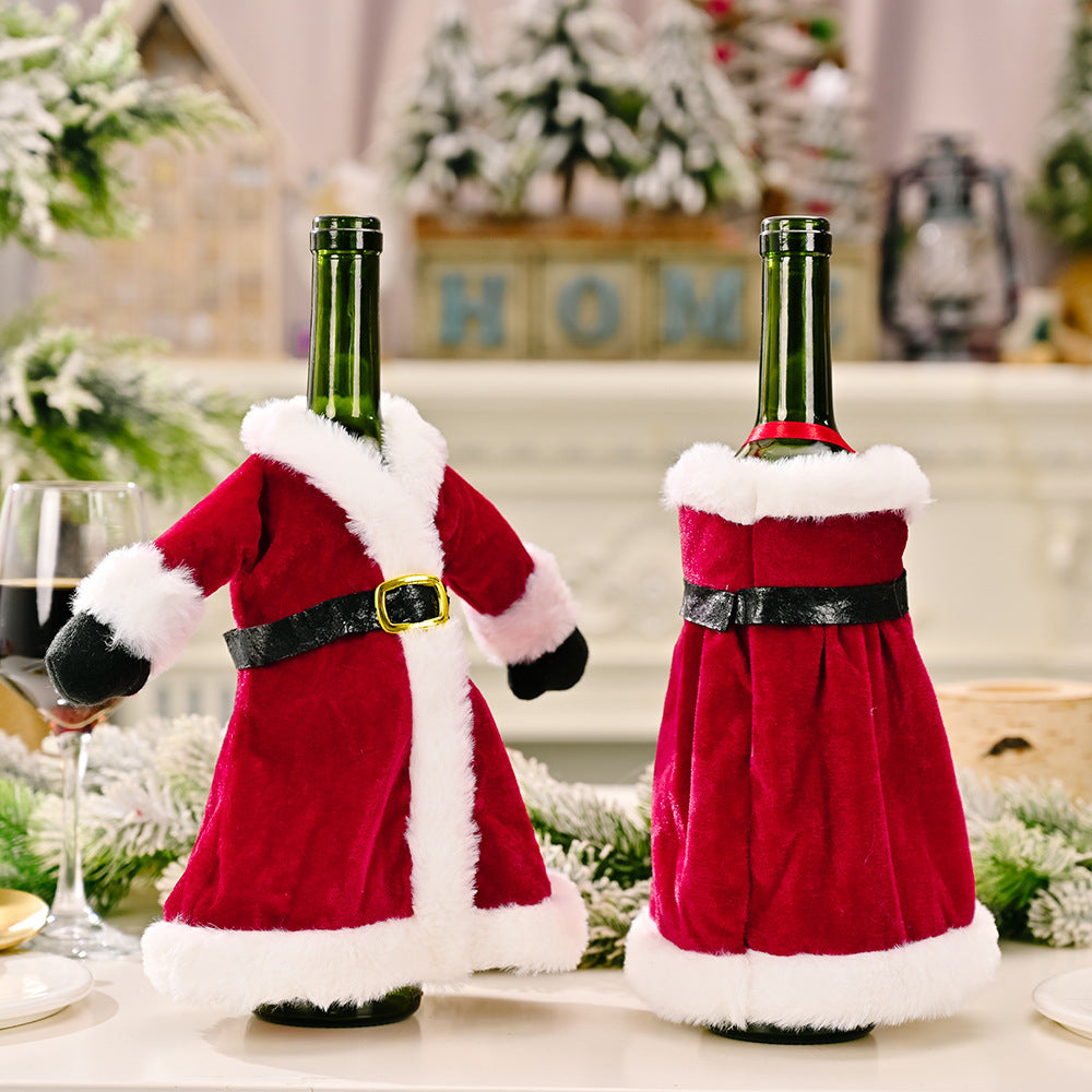 Wine Bottle Santa Costume Cover