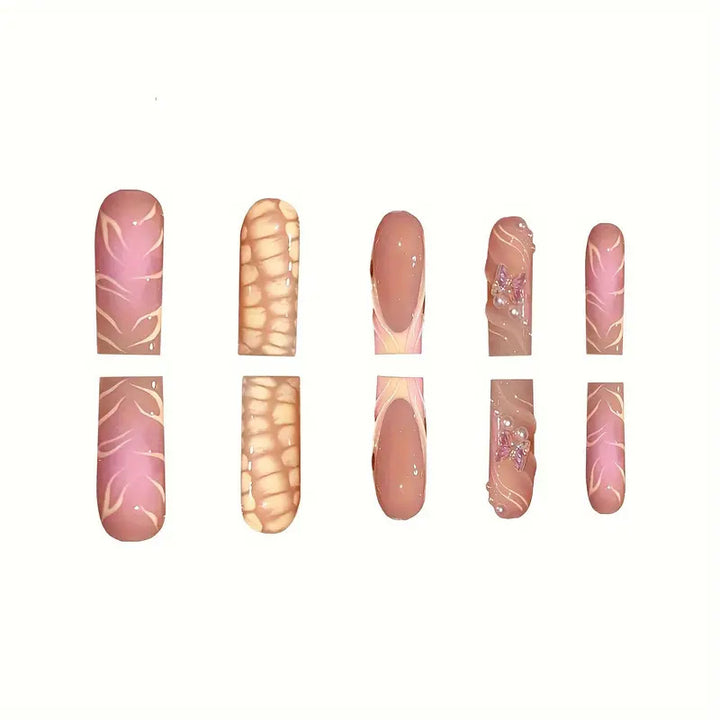 Premium Artistic Long-Length Press-On Nails Kalsten