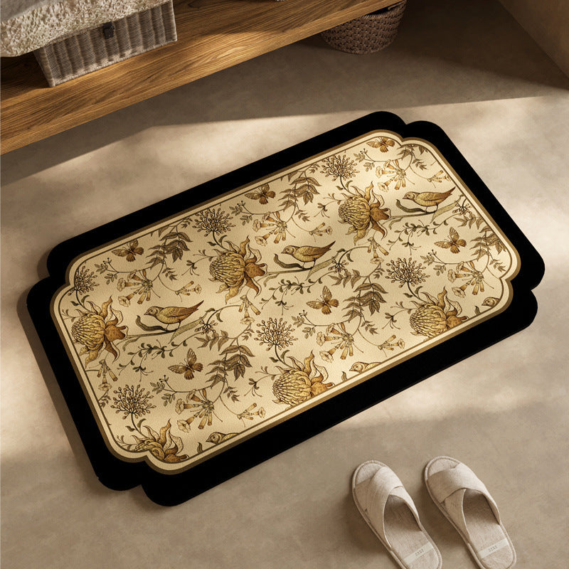 Vintage Botanical Print Area Rug