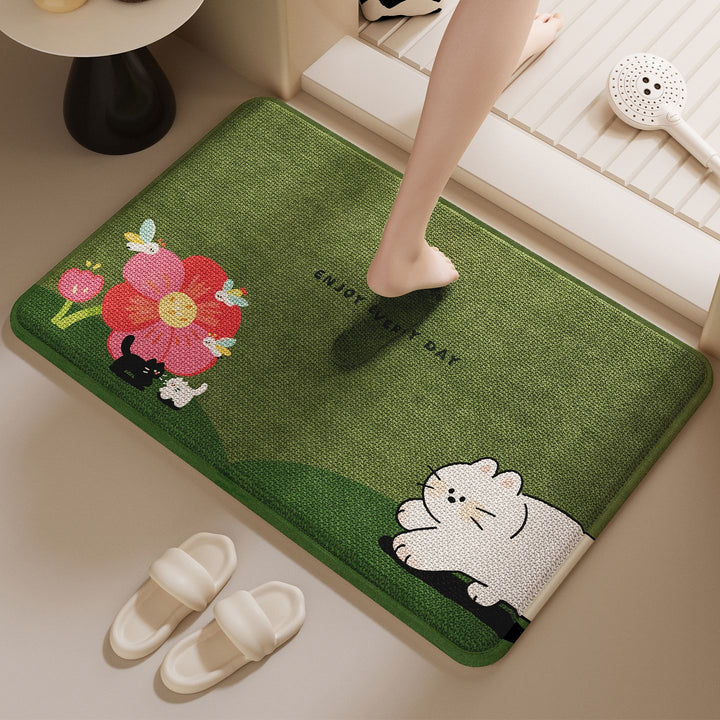 Fun Cat-Themed Bath Mat Kalsten