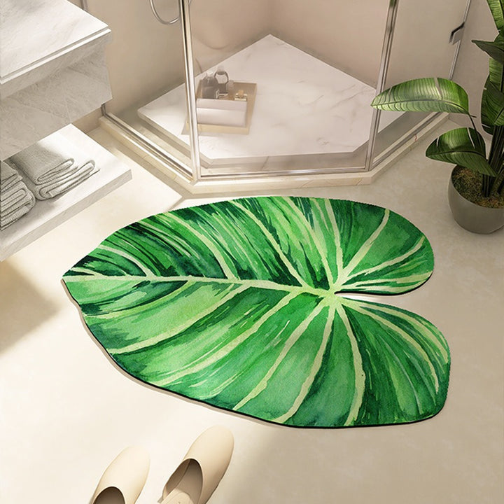 Leaf-Shaped Decorative Bath Mat