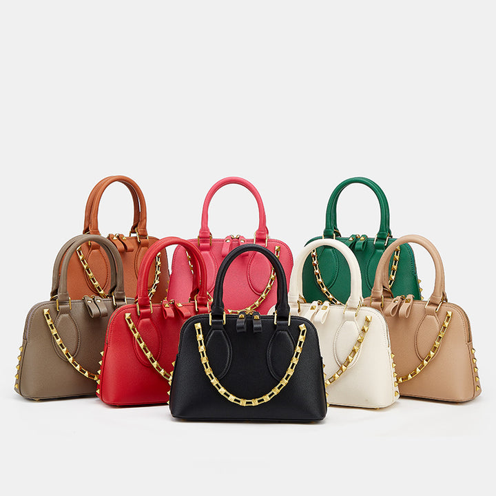 Chic Structured Handbag with Studded Detail