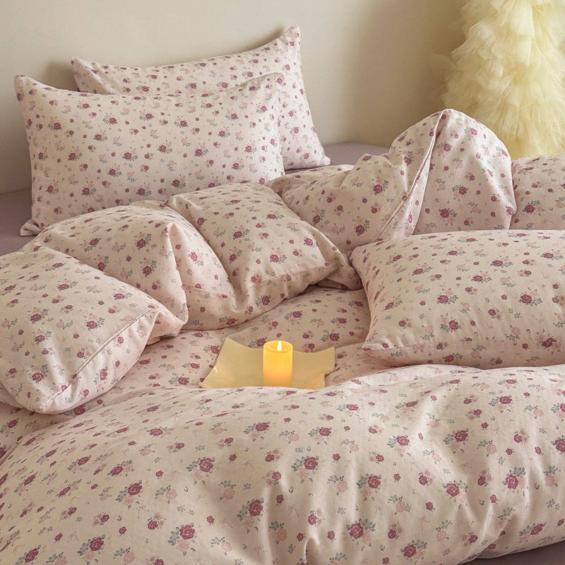 Cotton percale duvet cover and pillowcase set