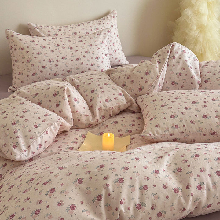 Cotton percale duvet cover and pillowcase set