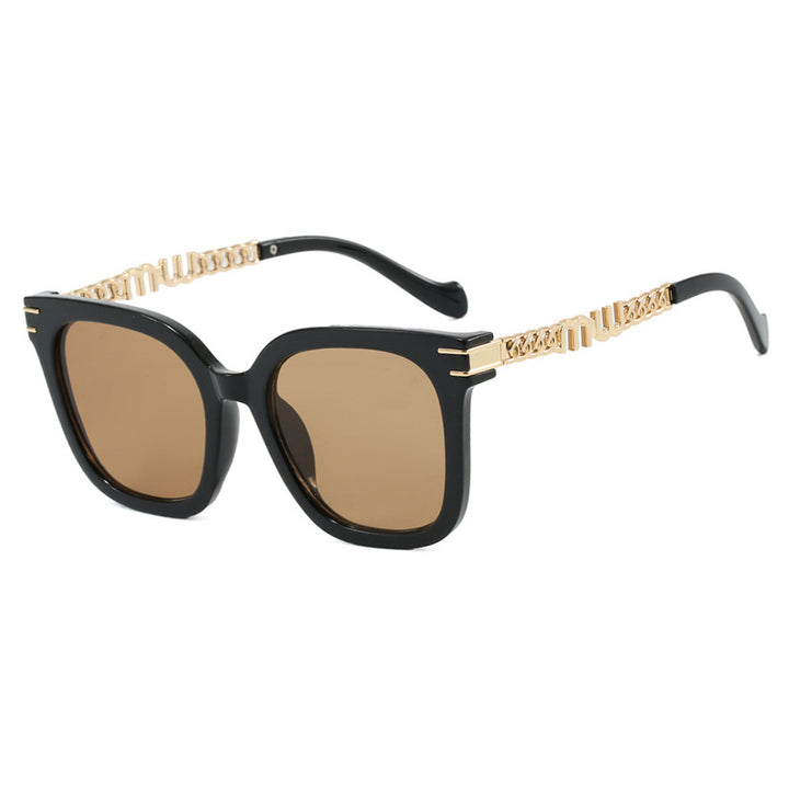 Ladies trendy square sunglasses with elegant frame and stylish gold accent Kalsten