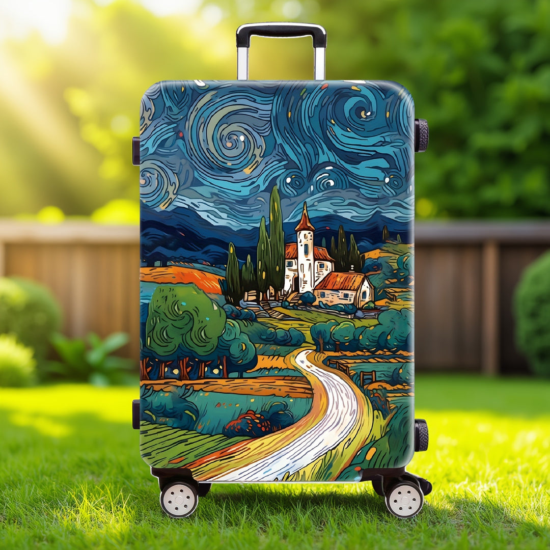 Women's hard shell luggage with creative art graphic Kalsten