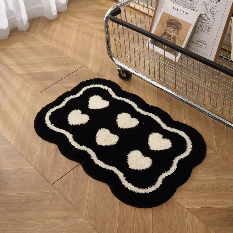 Heart-Shaped Decorative Plush Bath Mat Kalsten