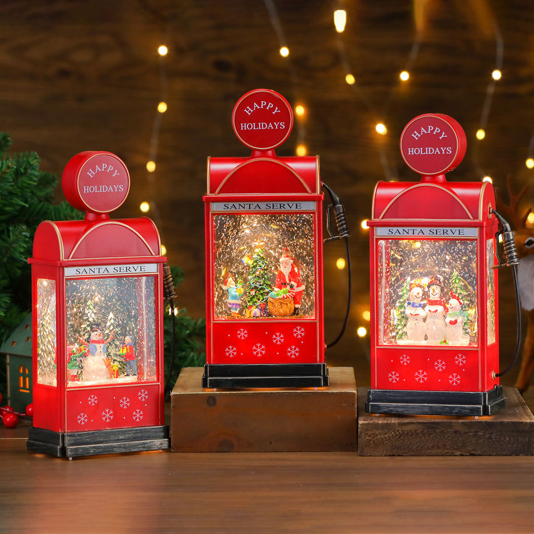 Decorative Illuminated Santa Scene Lantern Kalsten