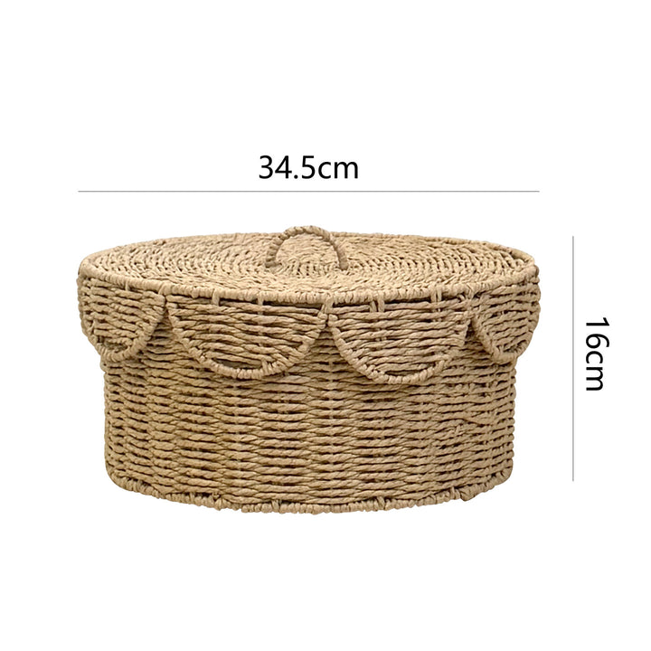 Rustic storage basket with lid Kalsten