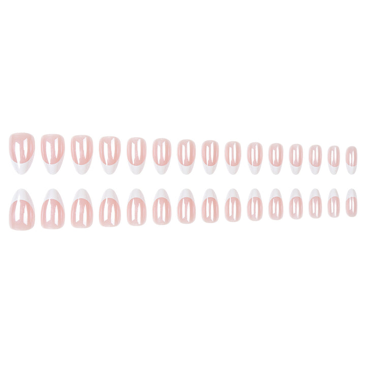 Premium Glossy French Tip Press-On Nails Kalsten