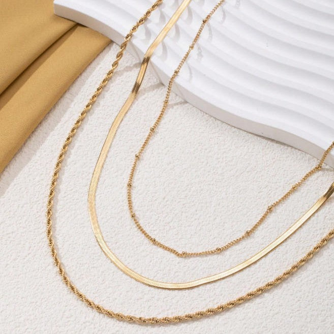 Layered Gold Chain Necklace Kalsten