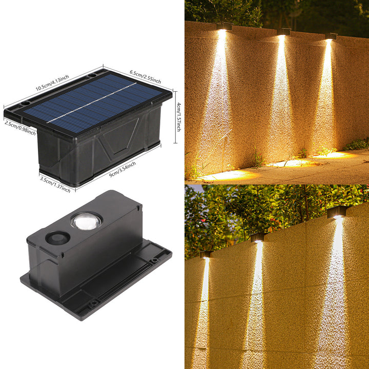 Outdoor Solar RGB Dual-Beam Wall Light With Integrated Photovoltaic Panel And Weather-Resistant Mounting Base Kalsten