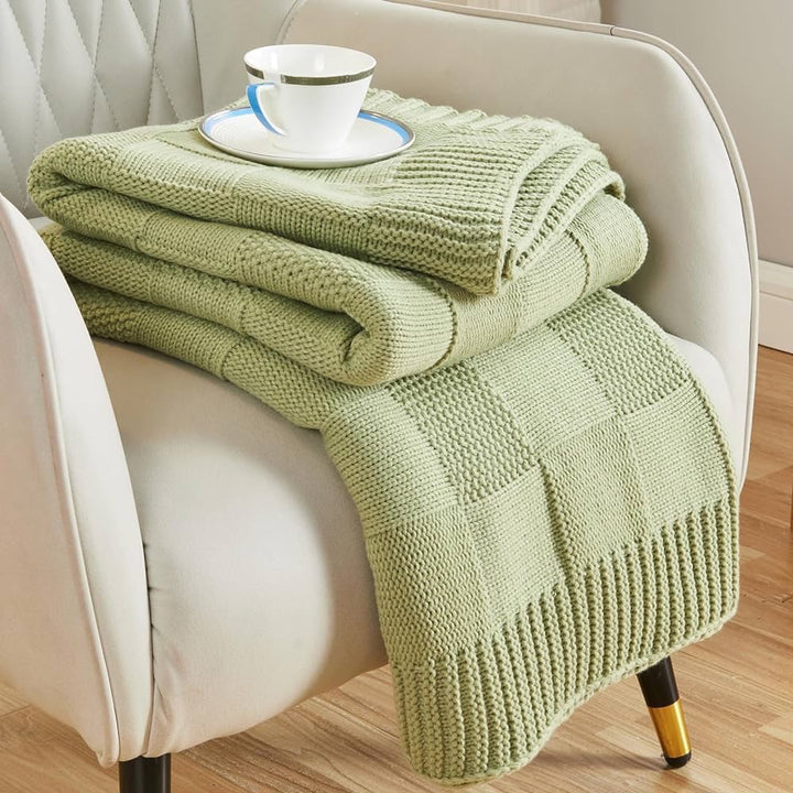 Textured Knit Throw Blanket Kalsten